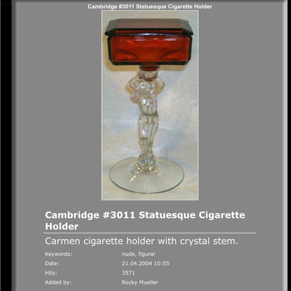 Cambridge Red and Clear Glass Art Piece